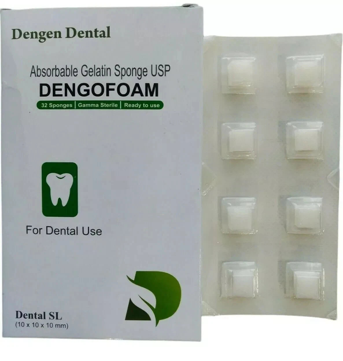 Dengen Dengofoam Absorbable Gelatin Sponge USP 32 Sponge 10x10x10mm (Pack of 10)